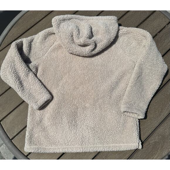 PINK VICTORIAS SECRET Beige Half Zip Teddy Bear Sherpa Pullover Hoodie Size S - Picture 3 of 3